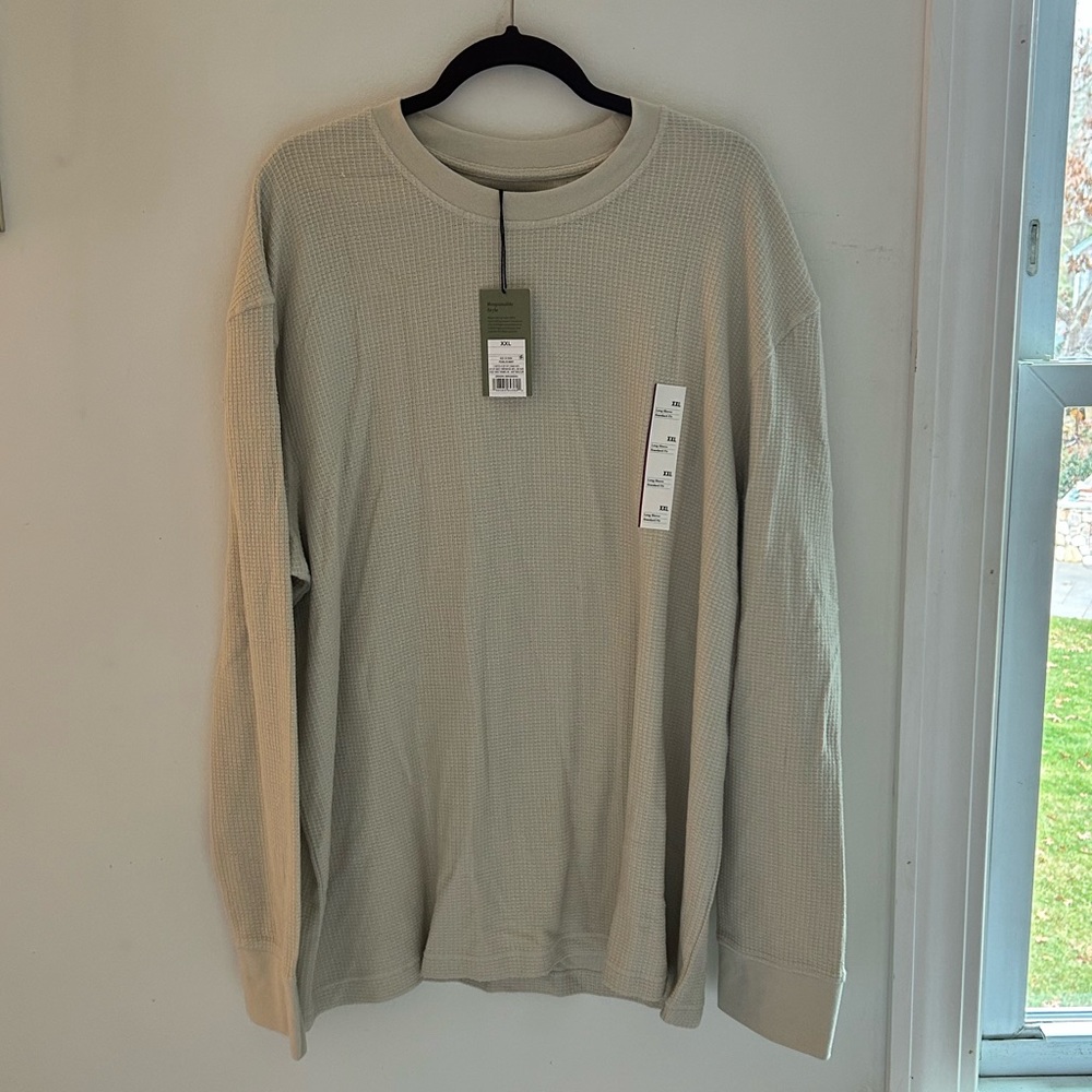 Goodfellow Men’s Tan Waffle Shirt NWT